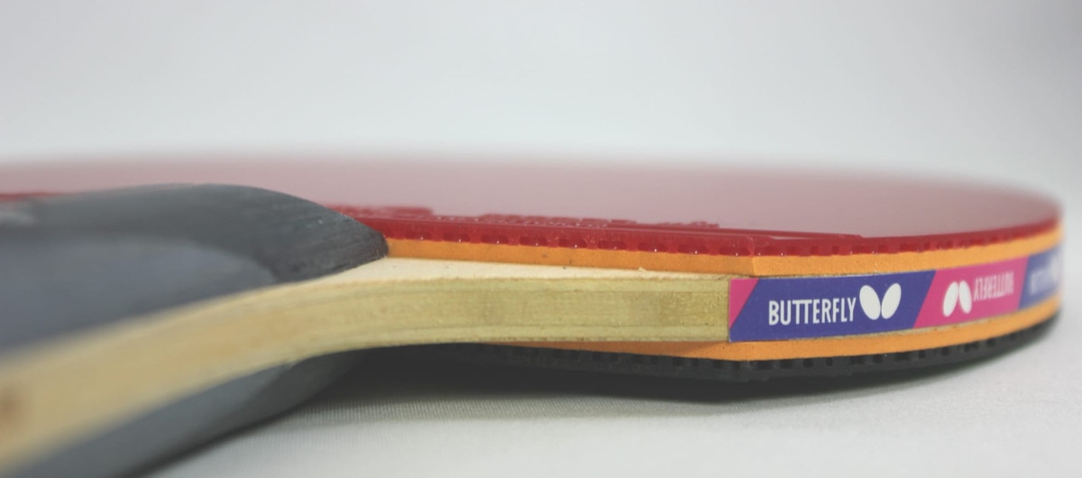 Butterfly Nakama S-6 Racket: Close-up of handle